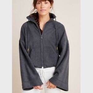Free People FP Movement Climb High Fleece Kimono Zip-up Jacket Dark Grey Small